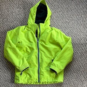 Bright Lime Killtec Kids Ski Snowboard Jacket with Hood